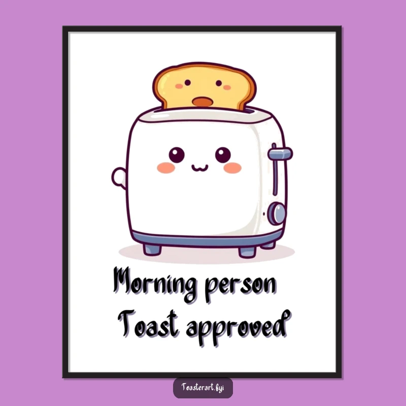 Funny Free Printable Wall Art: Smiling Toast Toaster - Humorous Downloadable Art