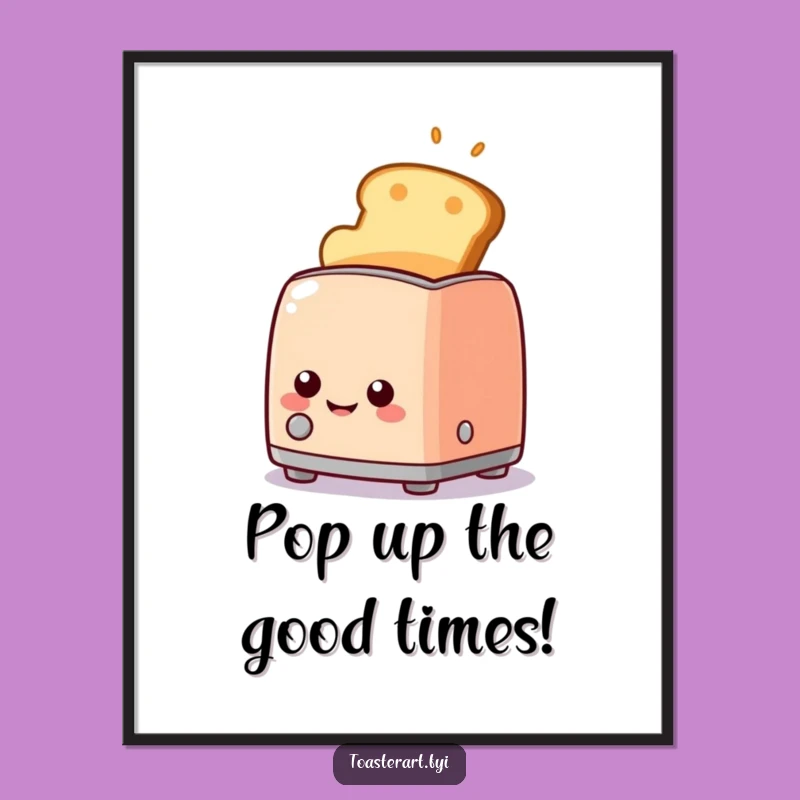 Free Printable Wall Art: Smiling Toaster Toast, Humorous Downloadable Kitchen Decor