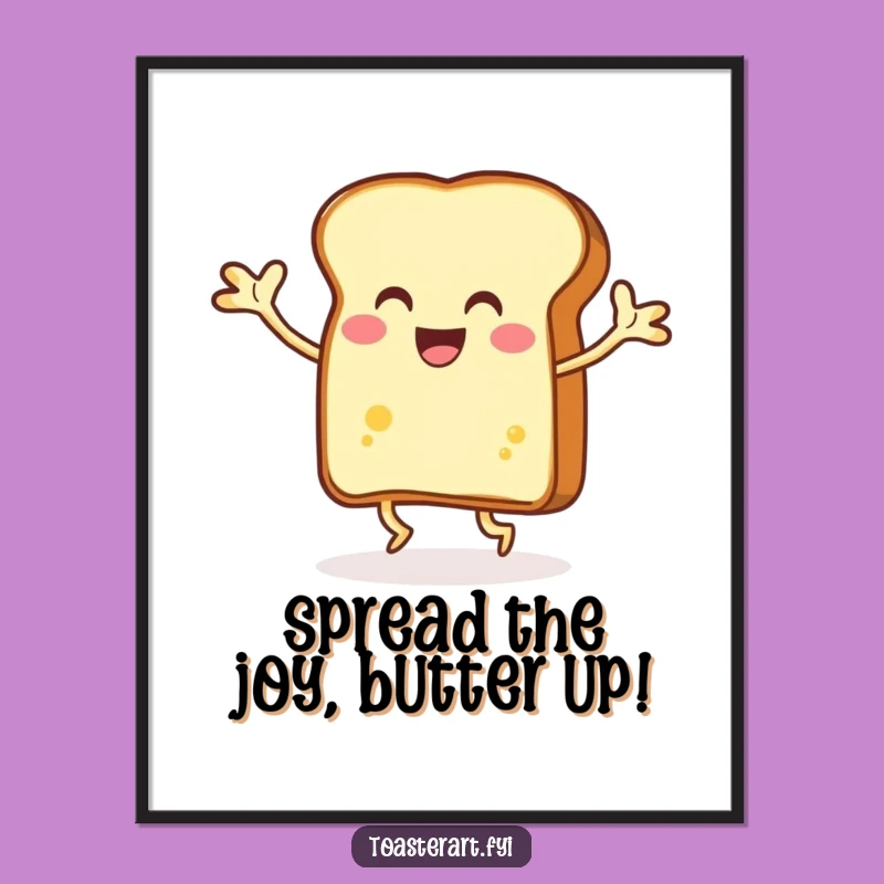 Free Printable Wall Art: Dancing Toast Butter, Humorous Downloadable Decor Gift