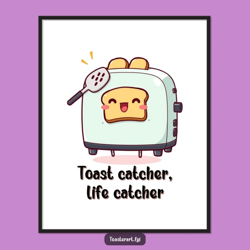 Funny Free Printable Wall Art: Spatula Fail Toaster, Humorous Toast Art, Downloadable Decor