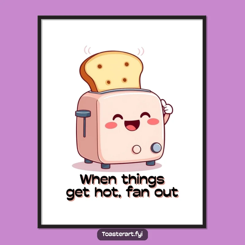 Funny Free Printable Wall Art: Toaster Fanning Steam - Downloadable Decor