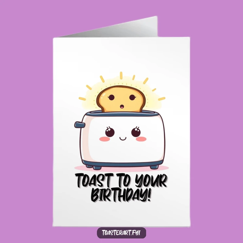 Free Printable Birthday Card: Glowing Toast Toaster - Funny Downloadable Gift