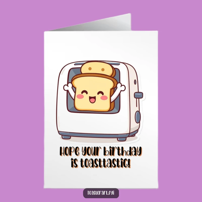 Free Printable Toast Card: Joyful Birthday Card with Waving Toast