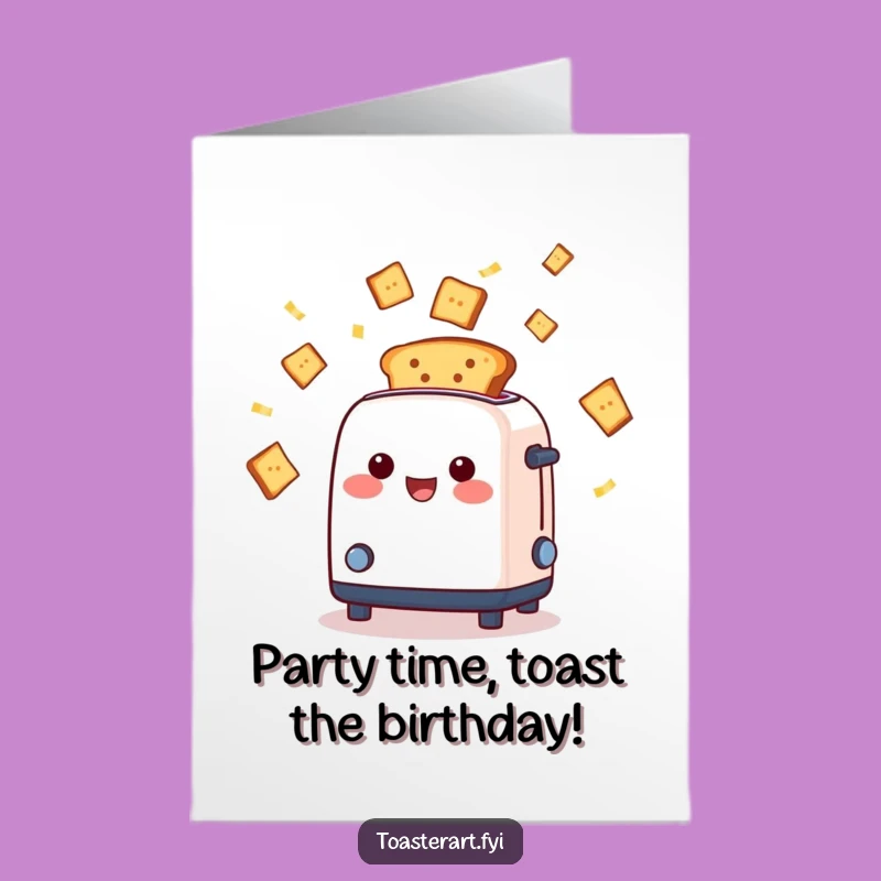 Free Printable Birthday Card: Toaster Confetti Toast, Festive Downloadable Gift