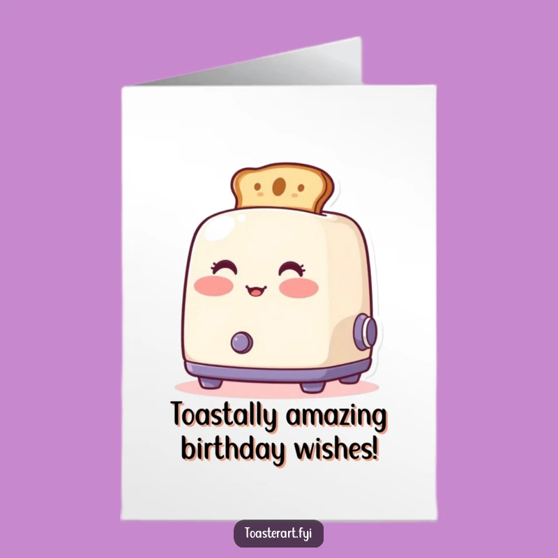 Free Printable Birthday Card: Blushing Toaster Funny Downloadable Gift for Him or Her