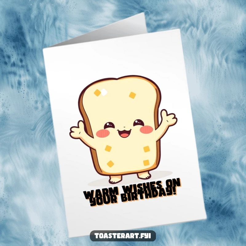 Funny Free Printable Birthday Card: A piece of toast character giving a big, warm embrace.