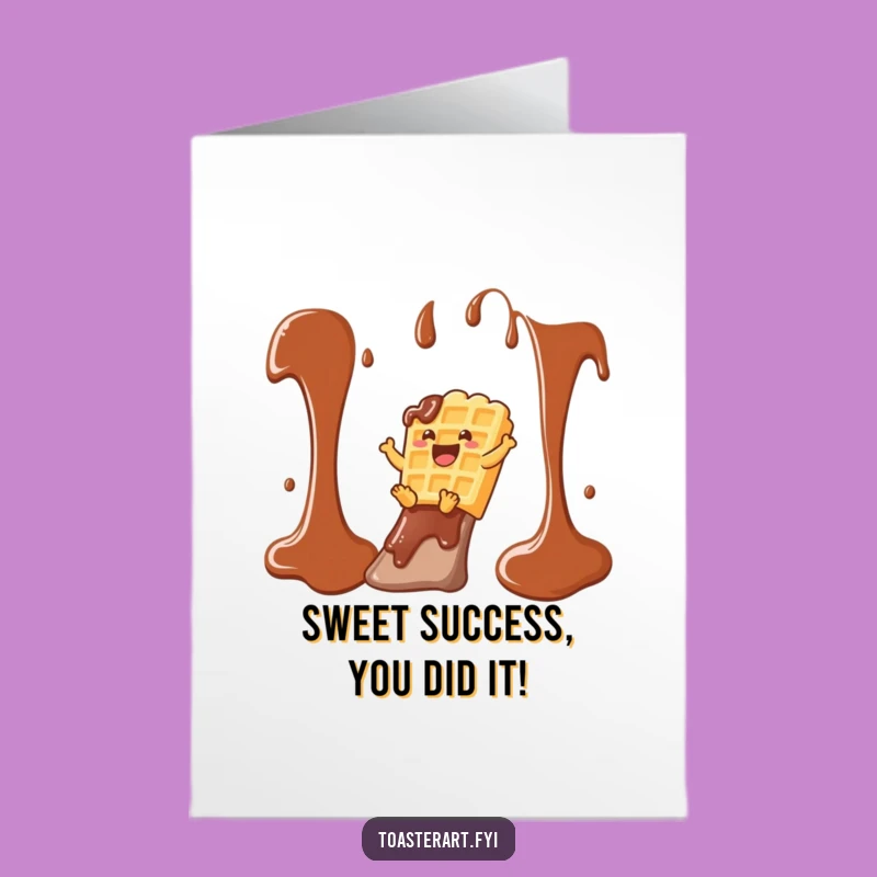 Free Printable Congrats Card: Waffle Syrup Slide Downloadable for Your Big Win!