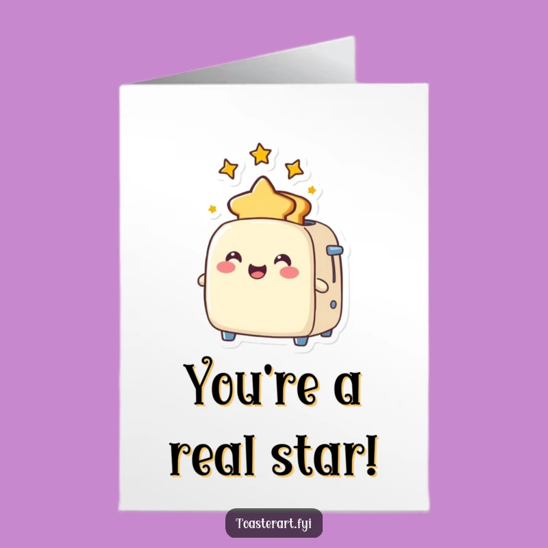 Free Printable Congrats Card: Star Toast Toaster - Celebrate with Sparkle!