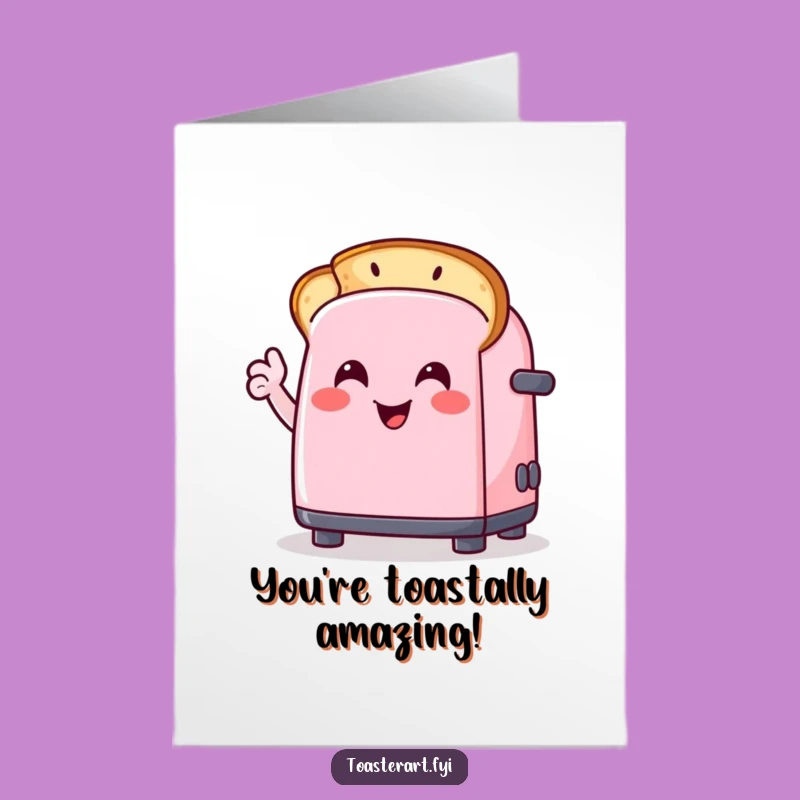 Free Printable Congrats Card: Toaster's Smiley Toast Art - Easy DIY Download