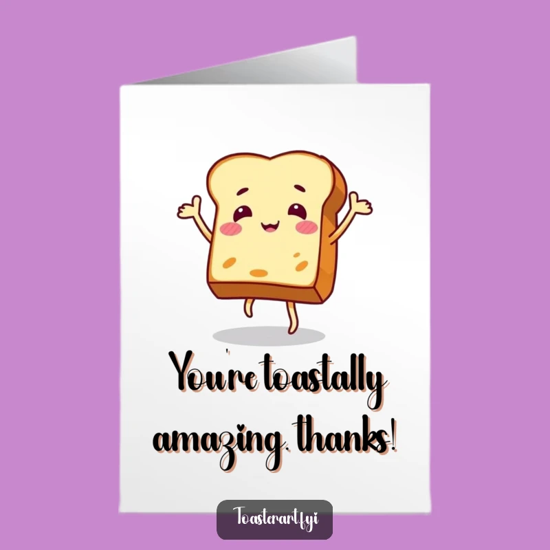 Free Printable Thank You Card: Dancing Toast Expresses Joy in a Funny DIY Gift