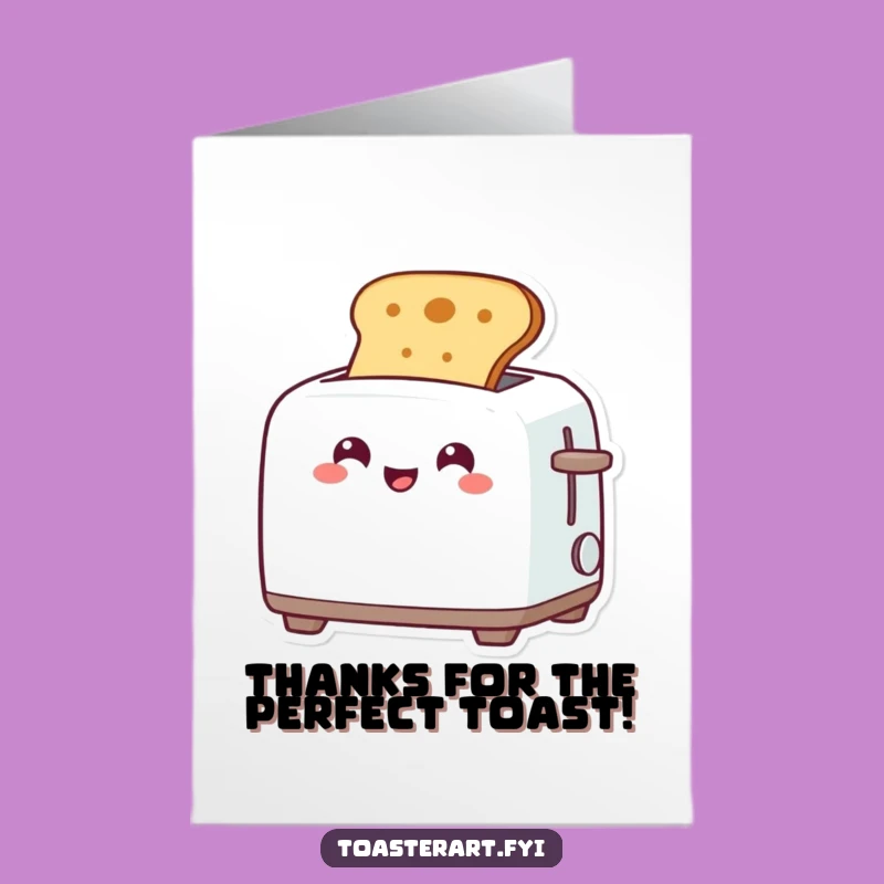 Free Printable Thank You Card: Funny Toaster Expressing Gratitude Downloadable Gift