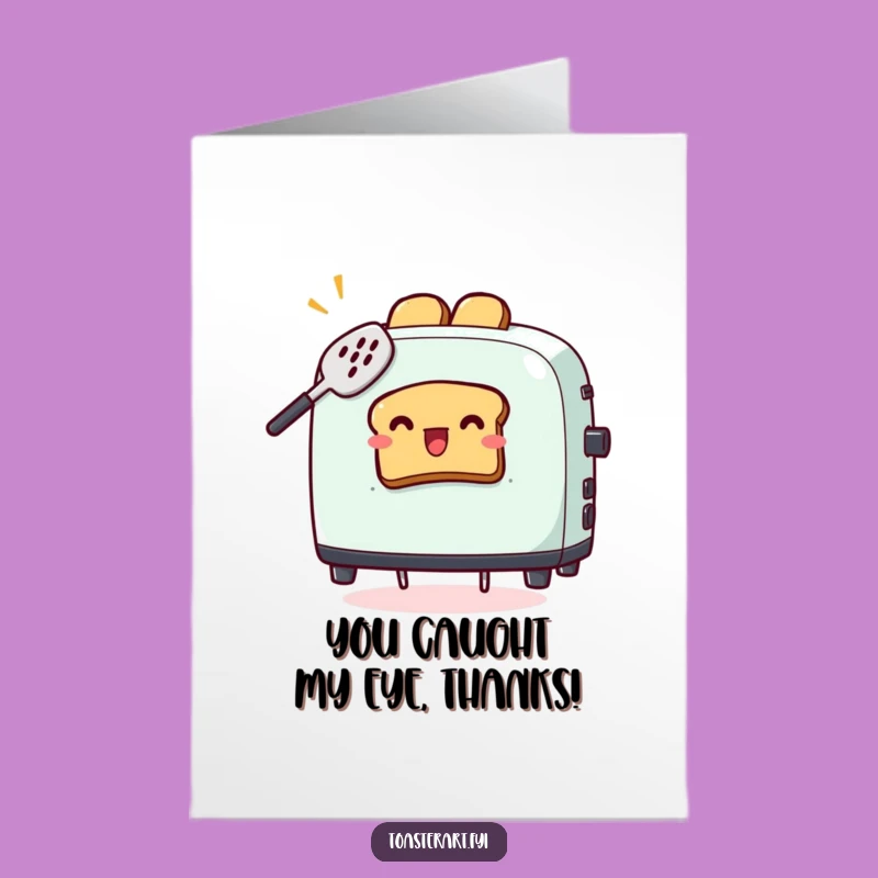 Free Printable Thank You Card: Funny Toaster Spatula Chaos, Humorous Toast, Downloadable
