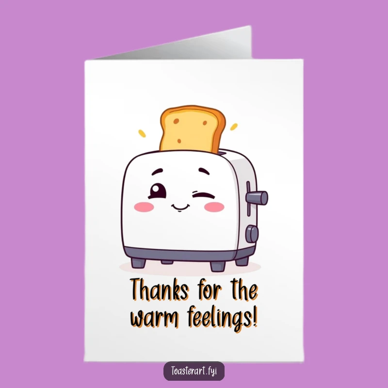 Free Printable Winky Toaster Thank You Card - Playful Downloadable Art for Gratitude