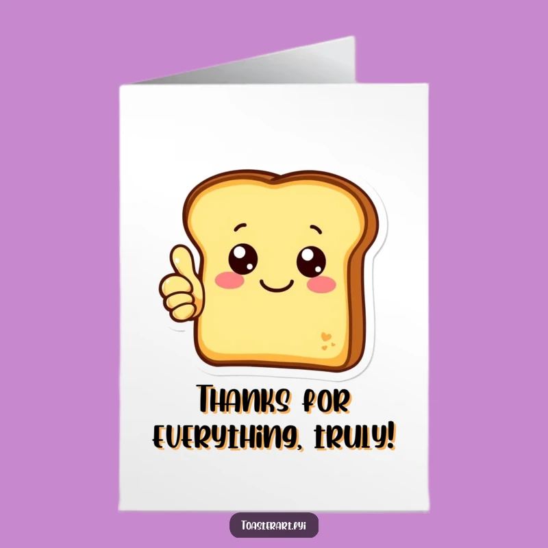 Free Printable Thank You Card: Toast Thumbs Up Humorous Gratitude Downloadable