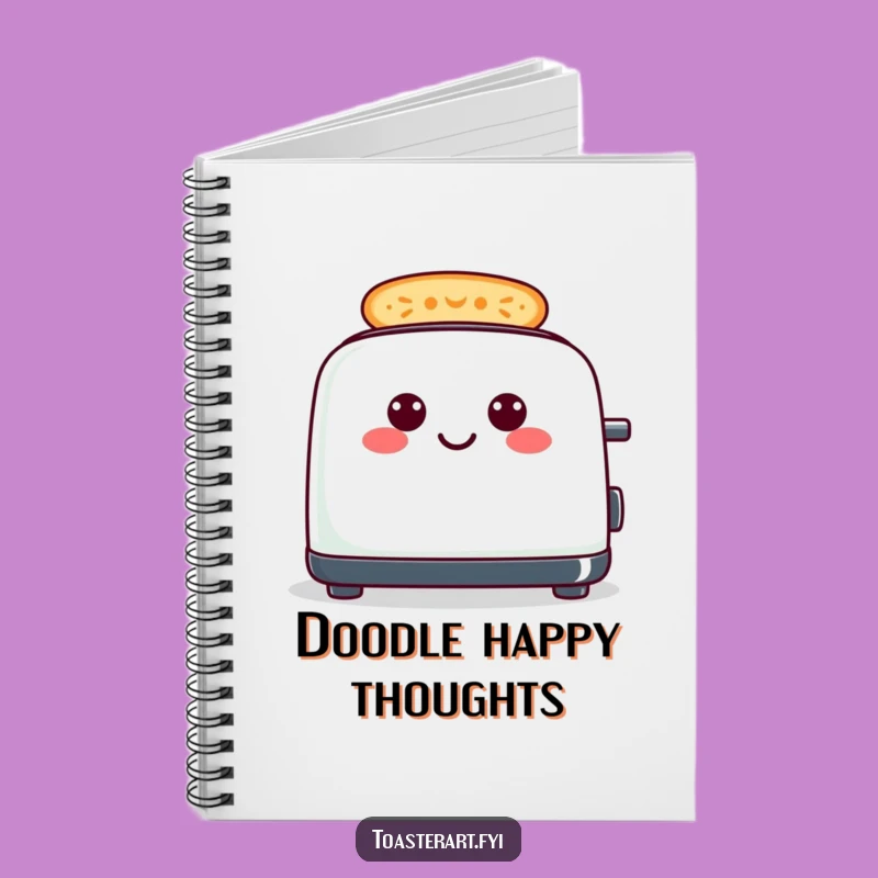 Funny Cheerful Toaster Notebook - Smiley Toast Pattern Journal Gift
