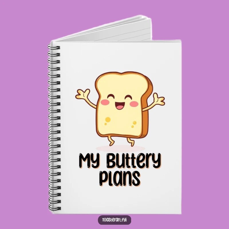 Funny Dancing Toast Notebook, Buttery Arms, Jot Down Rhythmic Ideas