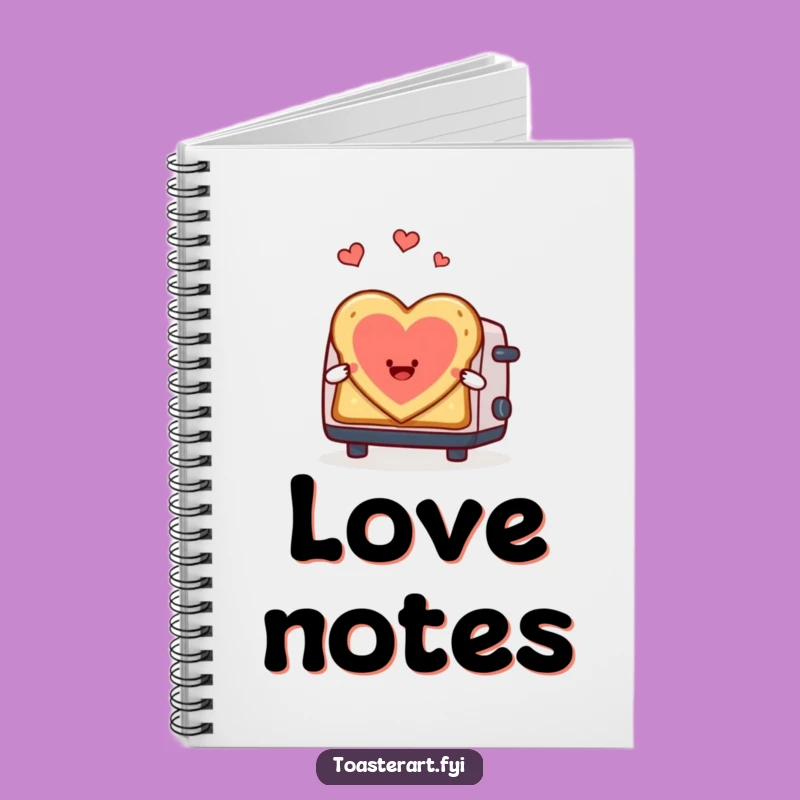 Funny Heart Toast Notebook - Journal Toaster Love Pages, Creative Romantic Funny Gift
