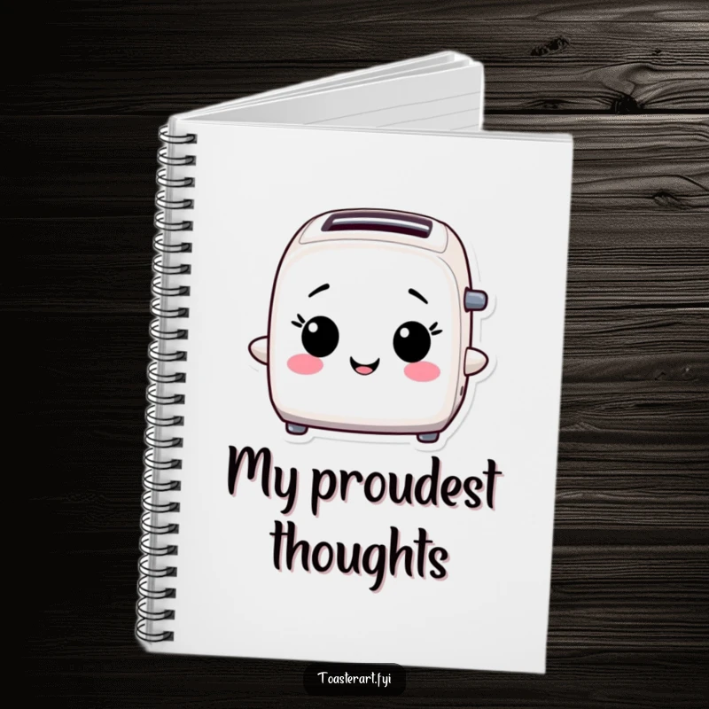 Funny Notebook: A toaster character beams with pride, ready to record your greatest accomplishments.
