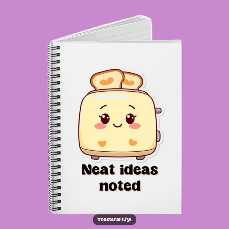 Funny Smiling Toaster Notebook - Patterned Toast Journal Gift