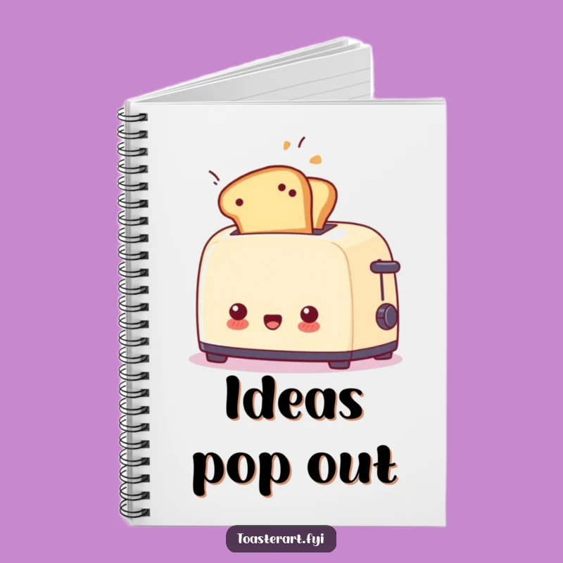 Funny Surprised Toaster Flying Toast Notebook - Joke Gift for Writers