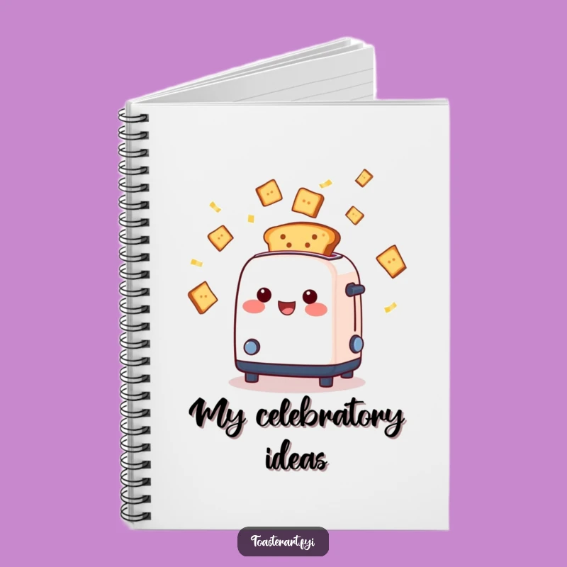 Funny Toaster Confetti Notebook, Ejecting Toast, Plan Your Party