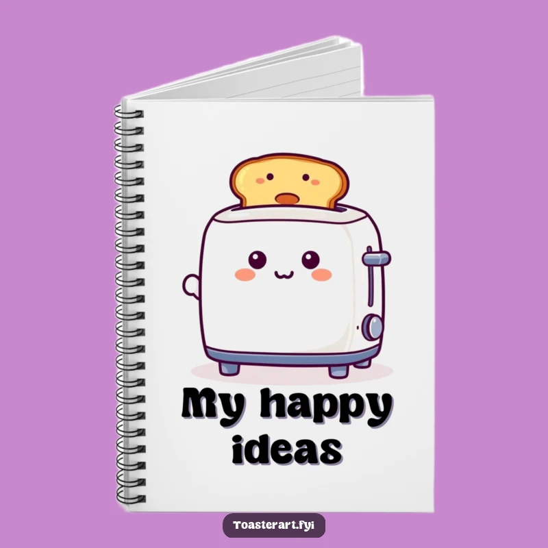 Funny Toaster Smiley Toast Notebook - Jot Down Ideas with a Cheerful Breakfast Theme