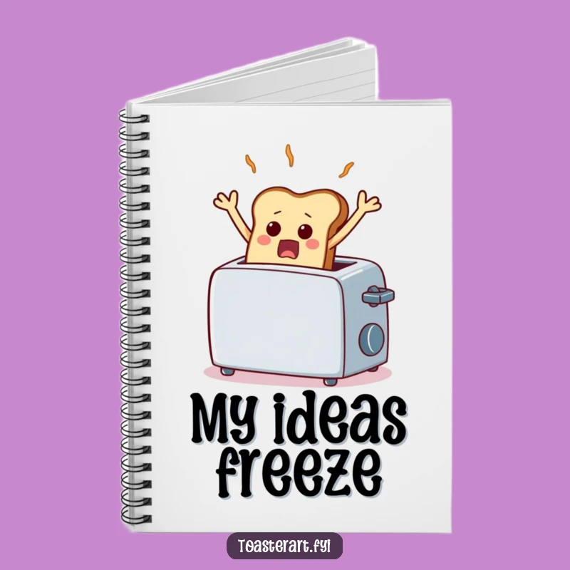 Funny Frozen Toast Notebook - Journal Scared Bread Pages, Creative Comical Gift