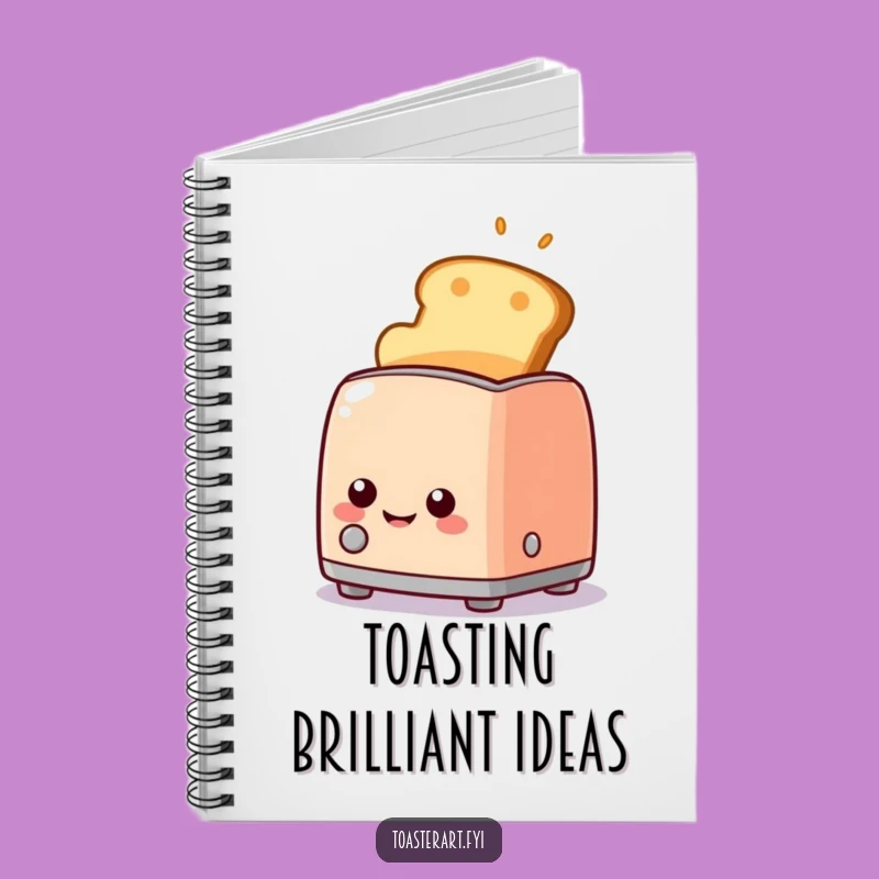 Funny Toaster Notebook, Golden Toast Smile, Jot Down Breakfast Ideas