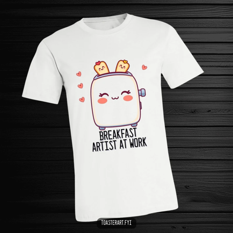 Funny T-Shirt: A toaster character expertly designs delicious edible patterns, celebrating creative food art.