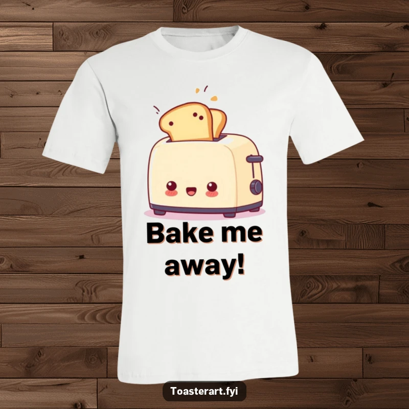 Funny surprised toaster t-shirt with toast flying out unexpectedly, a humorous graphic tee for comedy lovers.