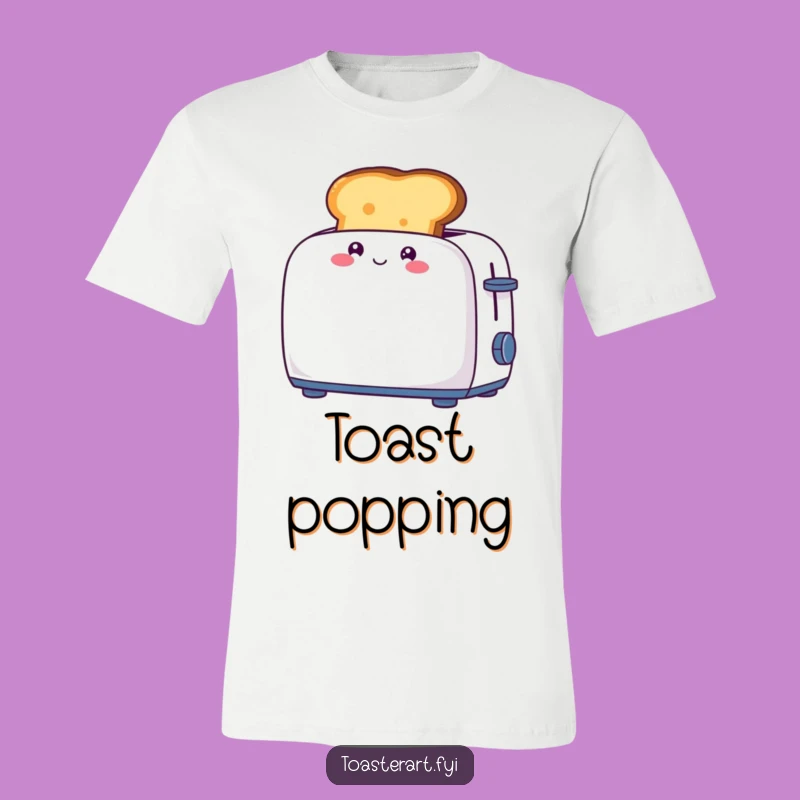 Funny Toast Pop T-Shirt: Giggling Character Tee for Breakfast Fun