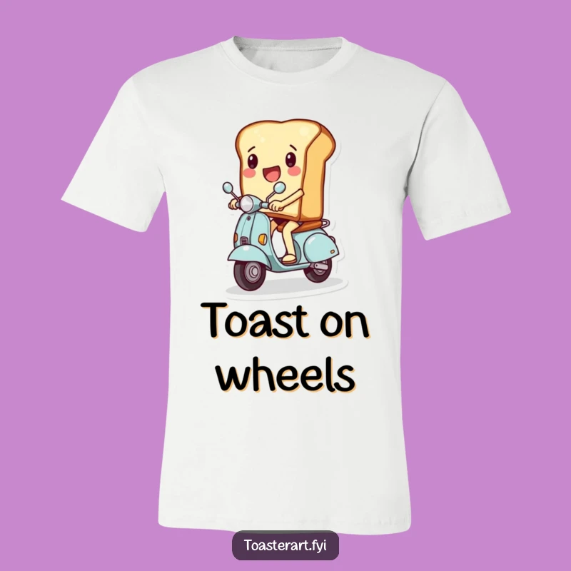 Funny Toast Scooter Rider T-Shirt - Ride into Humor!
