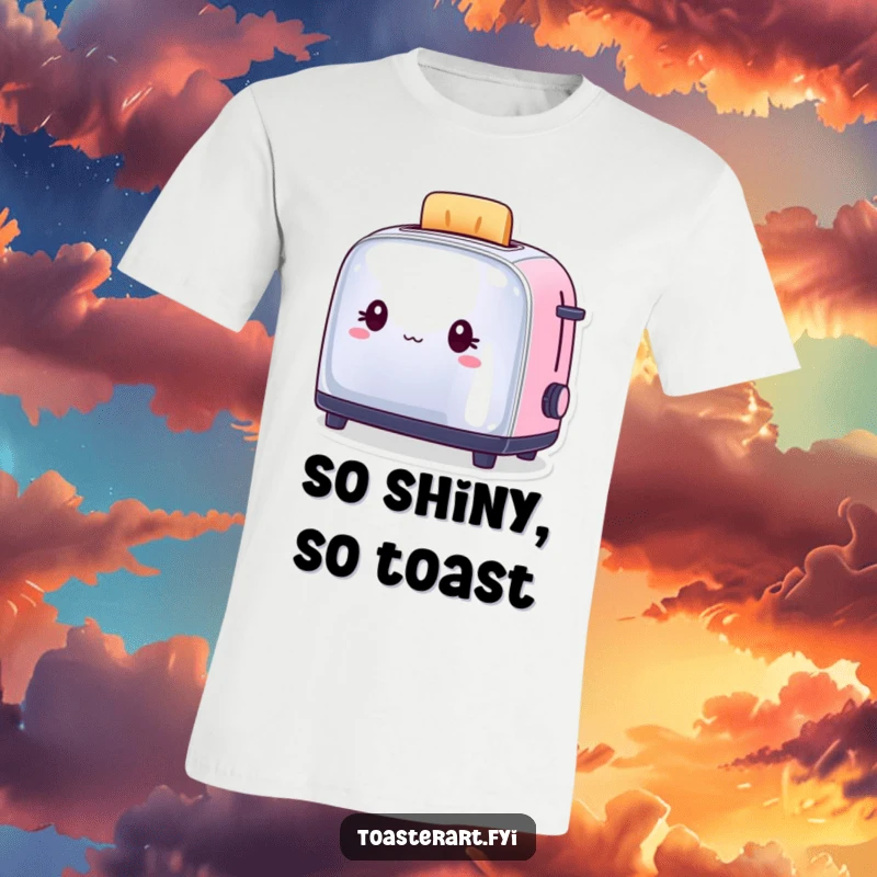 Funny T-Shirt featuring a narcissistic toaster character proudly admiring its own shiny, reflected image.