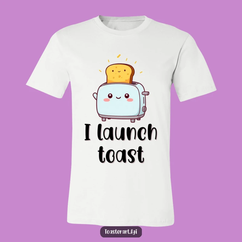 Funny Kawaii Toaster Launching Toast T-Shirt: Playful & Hilarious Apparel Gift