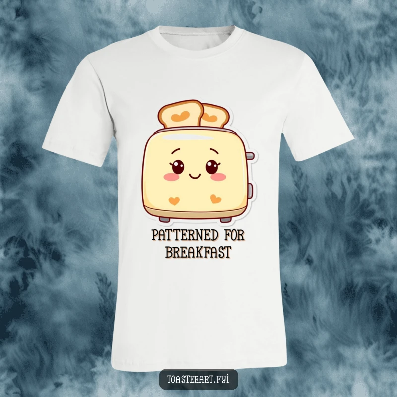 Funny smiling toaster t-shirt, with perfect toast patterns, cheerful and humorous apparel.