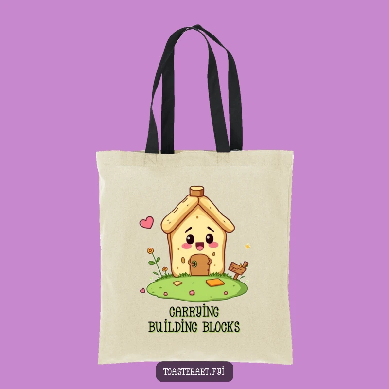 Funny Bread Crumb Builder Tote Bag - Carry Small Projects!