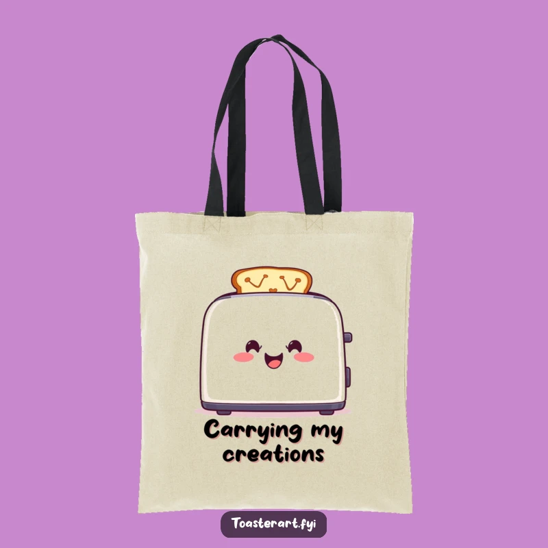 Funny Toaster Art Tote Bag: Carry Your Creativity and Love for Colorful Breakfast