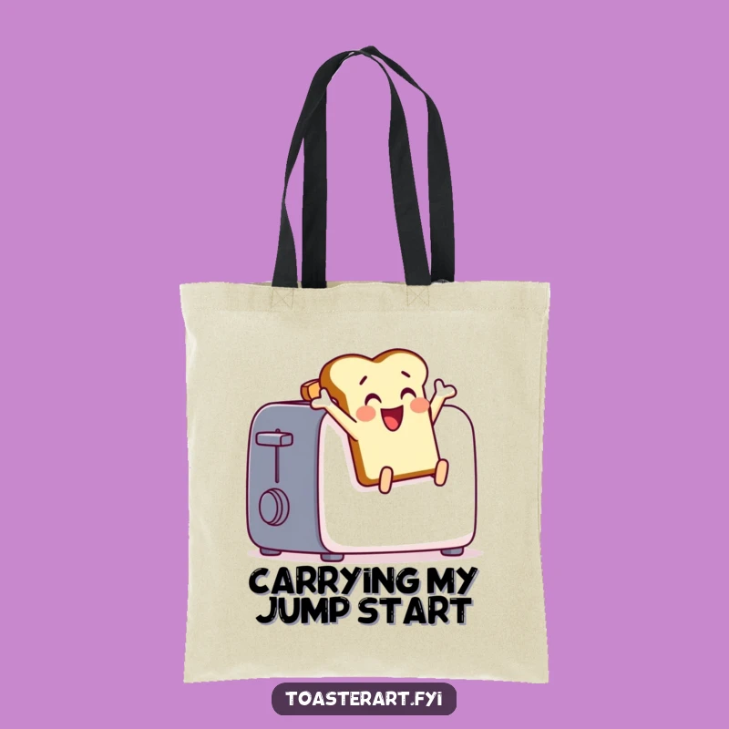 Funny Toast Leap Tote Bag: Carry Your Essentials with Hilarious Breakfast Energy