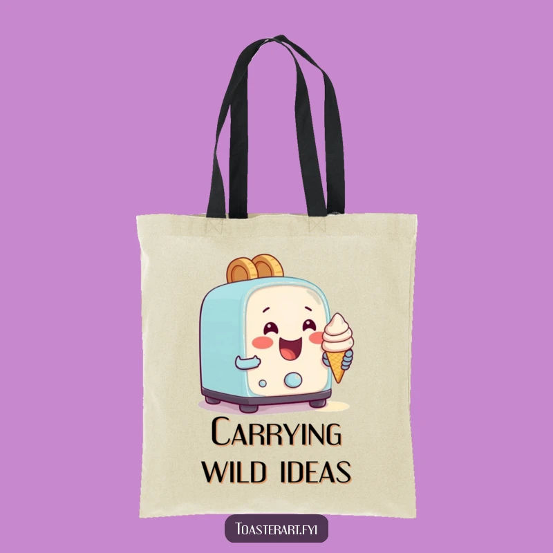 Funny Ice Cream Toaster Tote Bag: Humorous & Practical Kitchen Carryall