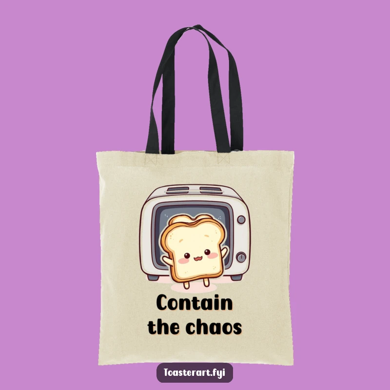 Funny Bread Savior Tote Bag: Comical Toast Intervention Carryall