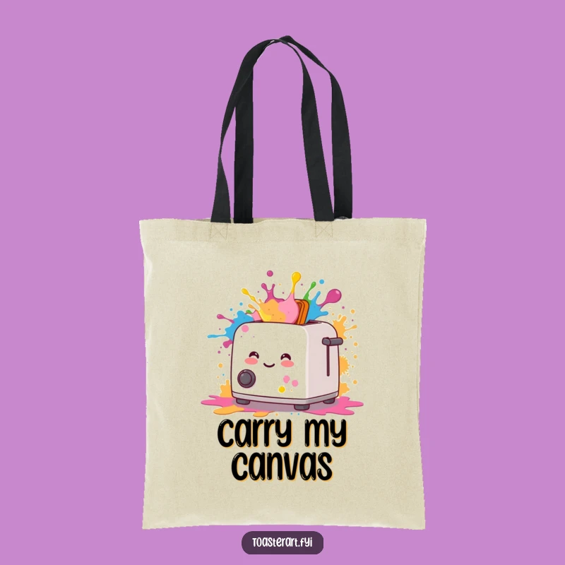 Funny Art Toaster Paint Splatter Tote Bag: Carry Your Colors Everywhere!