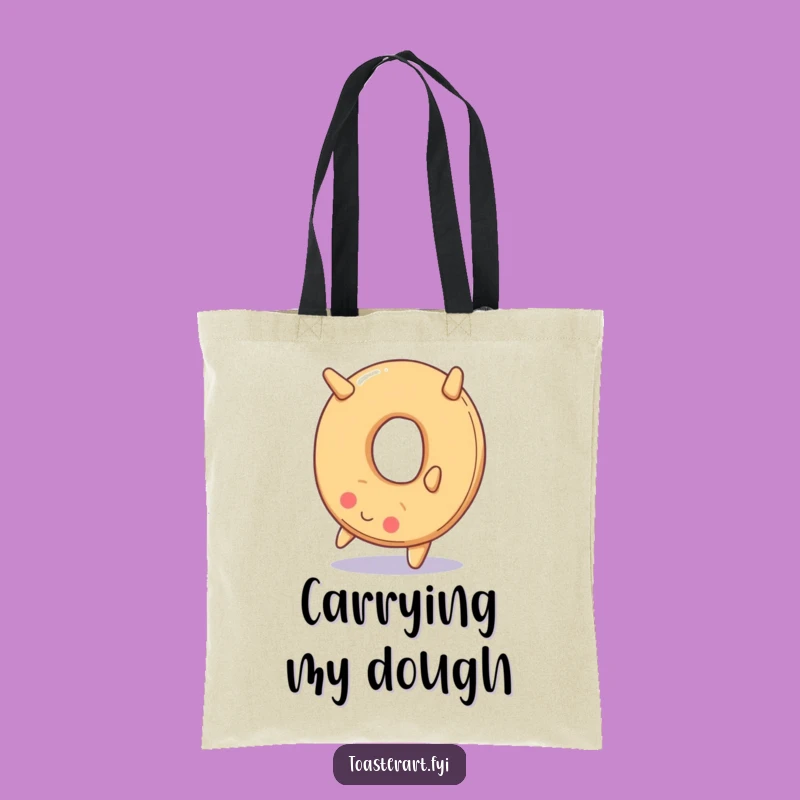 Funny Bagel Somersault Tote Bag: Carry Your Goods with Playful Energy