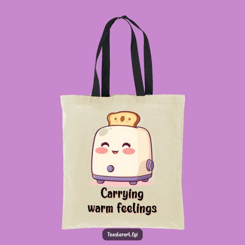 Funny Blushing Toaster Tote Bag - Stylish Artistic Toast Carry-All Gift