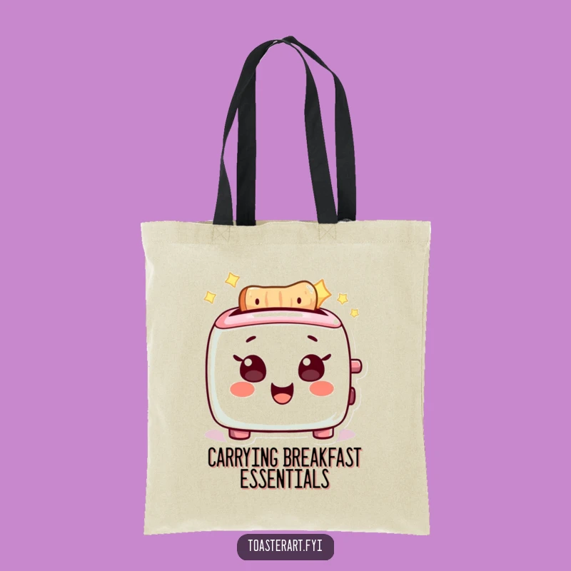 Funny Glowing Toaster Tote Bag: Delighted Character, Practical Funny Gift