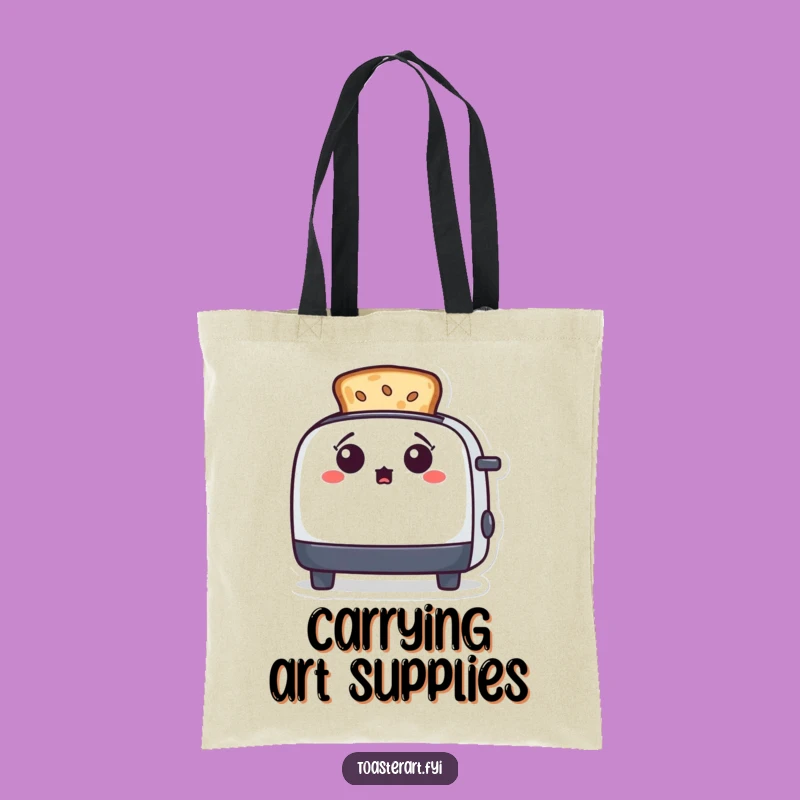 Funny Surprised Toaster Tote Bag - Carry Your Artful Breakfast Creations