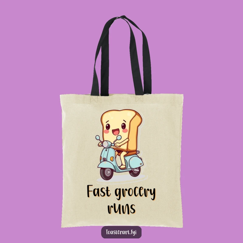 Funny Toast Scooter Rider Tote Bag - Carry Your Adventure!