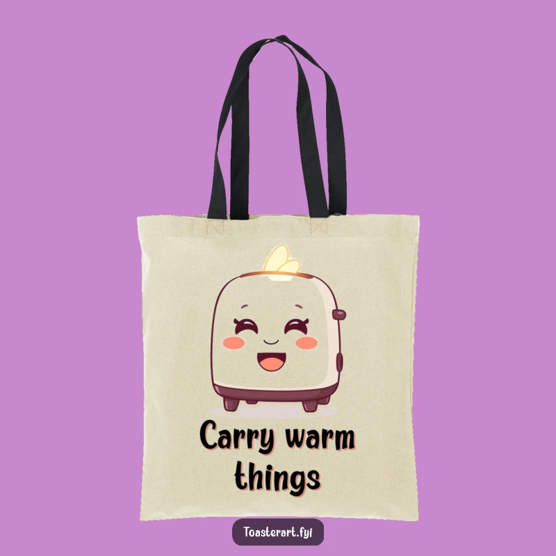 Funny Toaster Glow Tote: Friendly Character Bag for Warm Errands