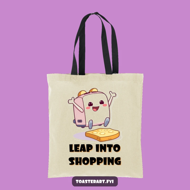 Funny Toaster Joy Tote Bag: Leaping Style, Chic Humorous Gift