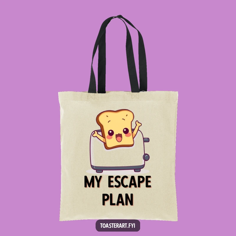 Funny Surprised Toast Tote Bag - Quirky Character Accessory for Humorous Errands