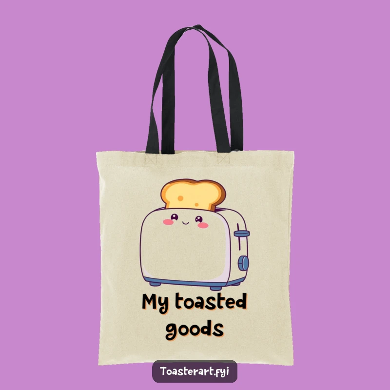 Funny Toast Pop Tote: Giggling Character Bag for Breakfast Errands